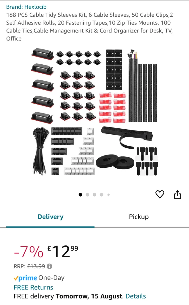 188 PCS Cable Tidy System